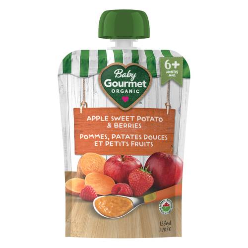 Baby Gourmet Organic Puree Apple Sweet Potato & Berries 128 ml