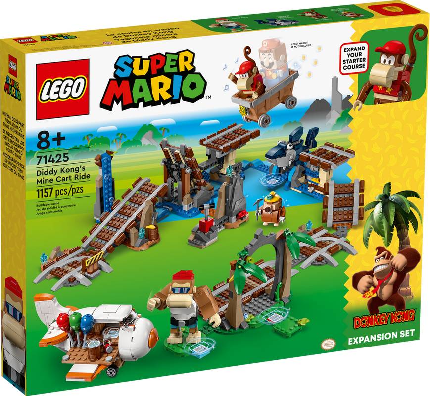 Lego super mario diddy kong's mine cart ride 71425