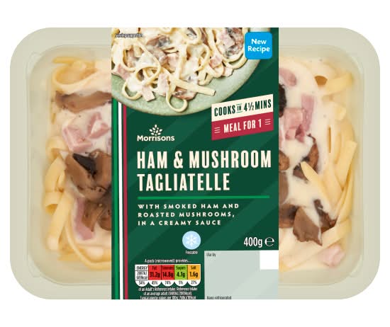 Morrisons Ham & Mushroom Tagliatelle In A Creamy Sauce