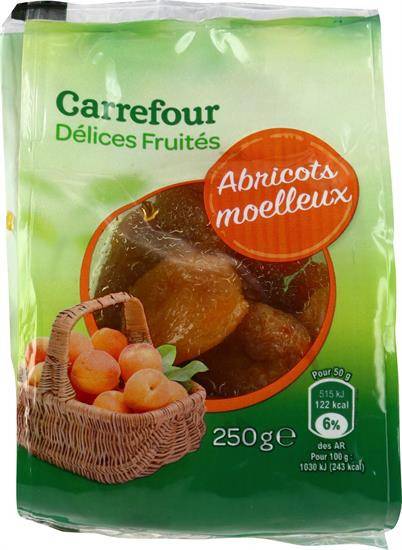 Abricots moelleux CARREFOUR - le sachet de 250g