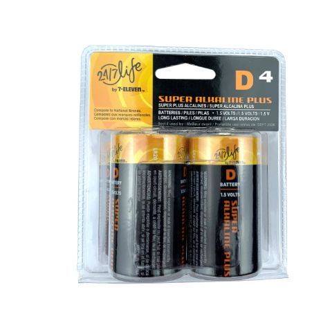 24/7 Life D Batteries 4 Pack