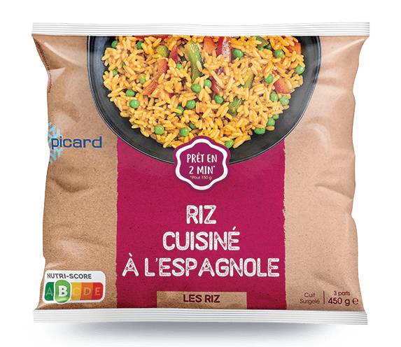 Riz cuisiné à l'espagnole (poivrons, petits pois)