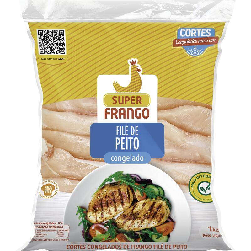 Super frango cortes congelados de frango filé de peito iqf (1 kg)