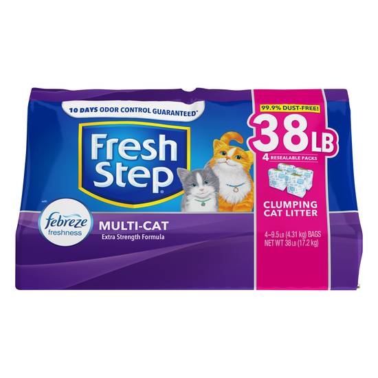 Fresh Step Multi-Cat Scented Litter With the Power Of Febreze, Clumping Cat Litter (38 pound)