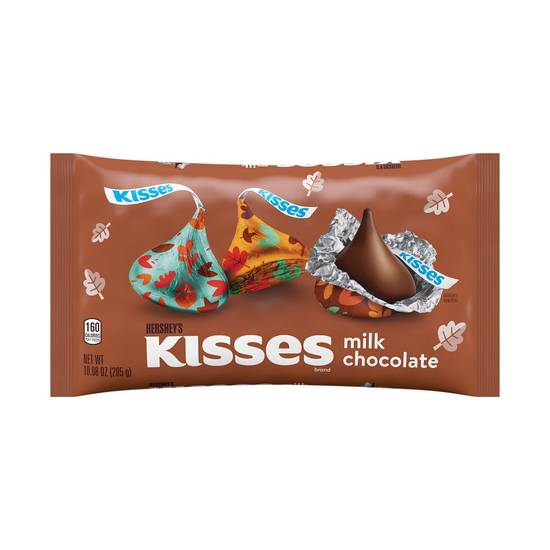 Hershey's Kisses Milk Chocolate Autumn Foils, Halloween Candy Bag, 10.08 oz