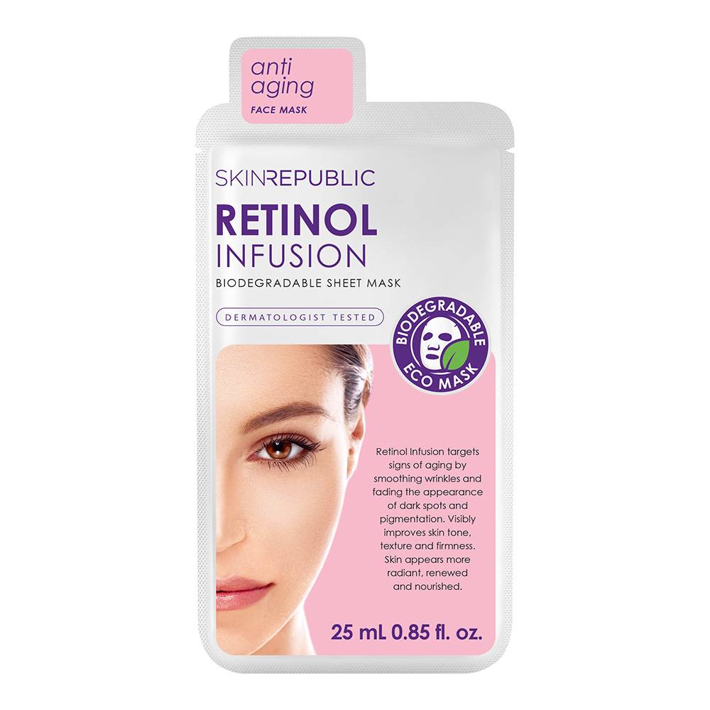 Skin Republic Retinol Infusion Biodegradable Face Sheet Mask