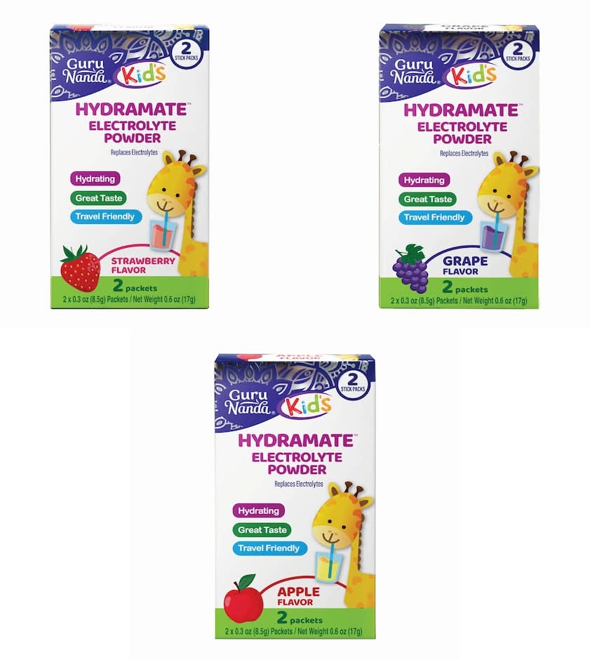 GuruNanda Hydramate Kids Electrolyte Powder, 2-pc Pack.