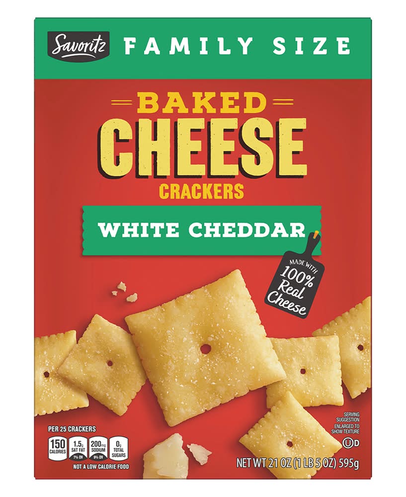 Savoritz Family Size Crackers, White Cheddar (21 oz)