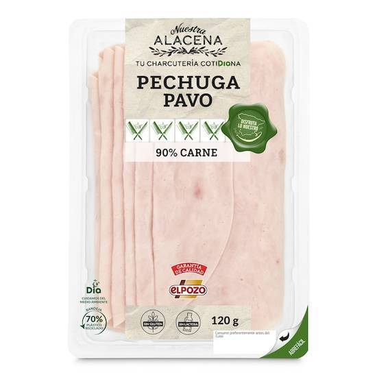 Pechuga de pavo 90% carne Nuestra Alacena en Sobre 120 g