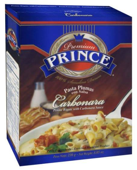 Prince  pasta plumas carbonara (caja 230 g)