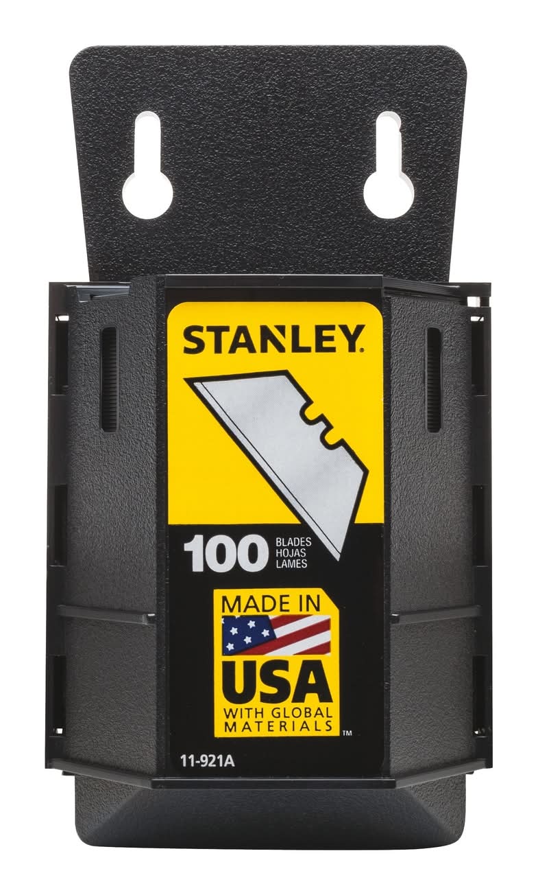 Stanley High Carbon Steel Heavy Duty Blade Dispenser With Blades 2.4 In. L 100 Pc