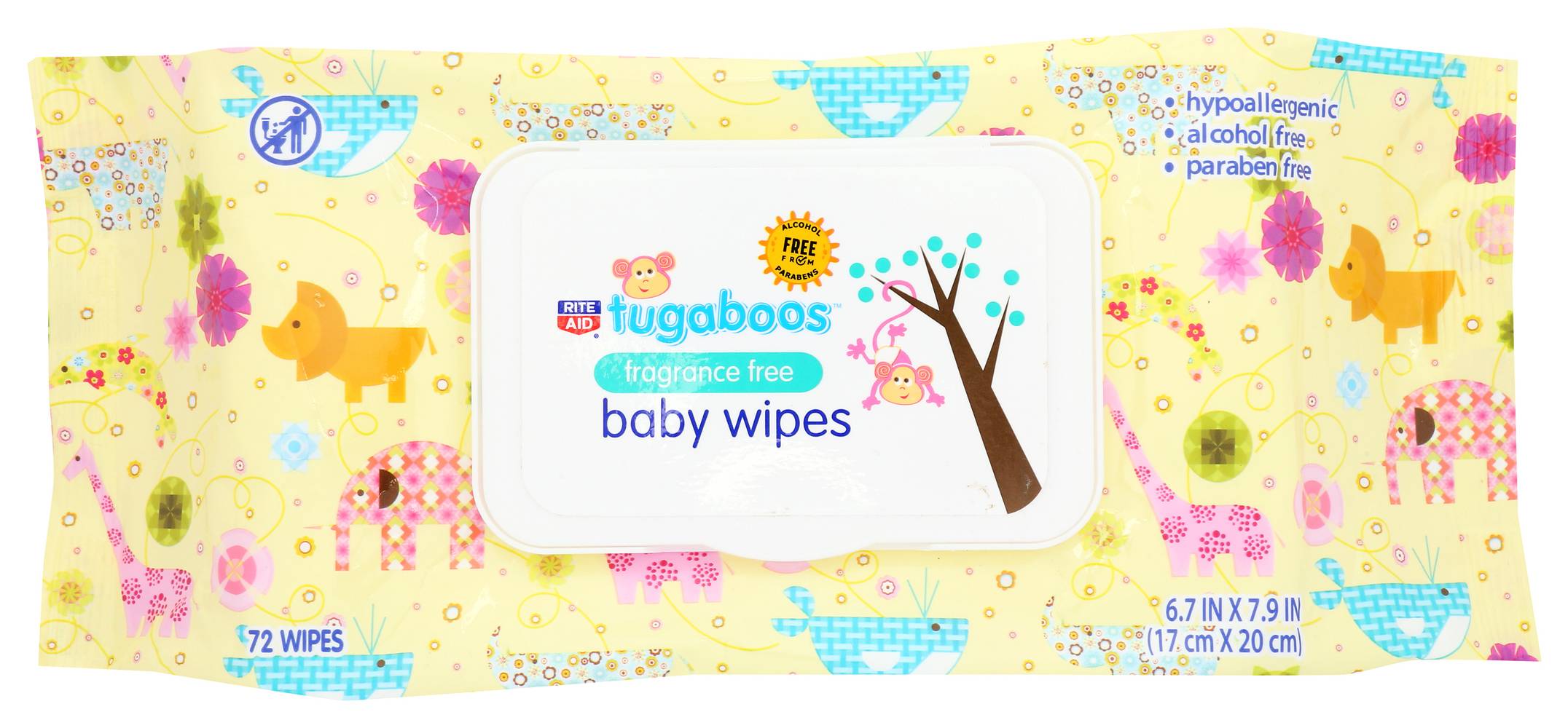 Tugaboos Baby Wipes Fragance Free 72 Wipes (1 ct)