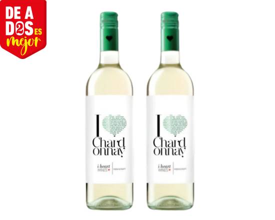 2 Botellas Vino Blanco I Heart Chardonnay 0.7L