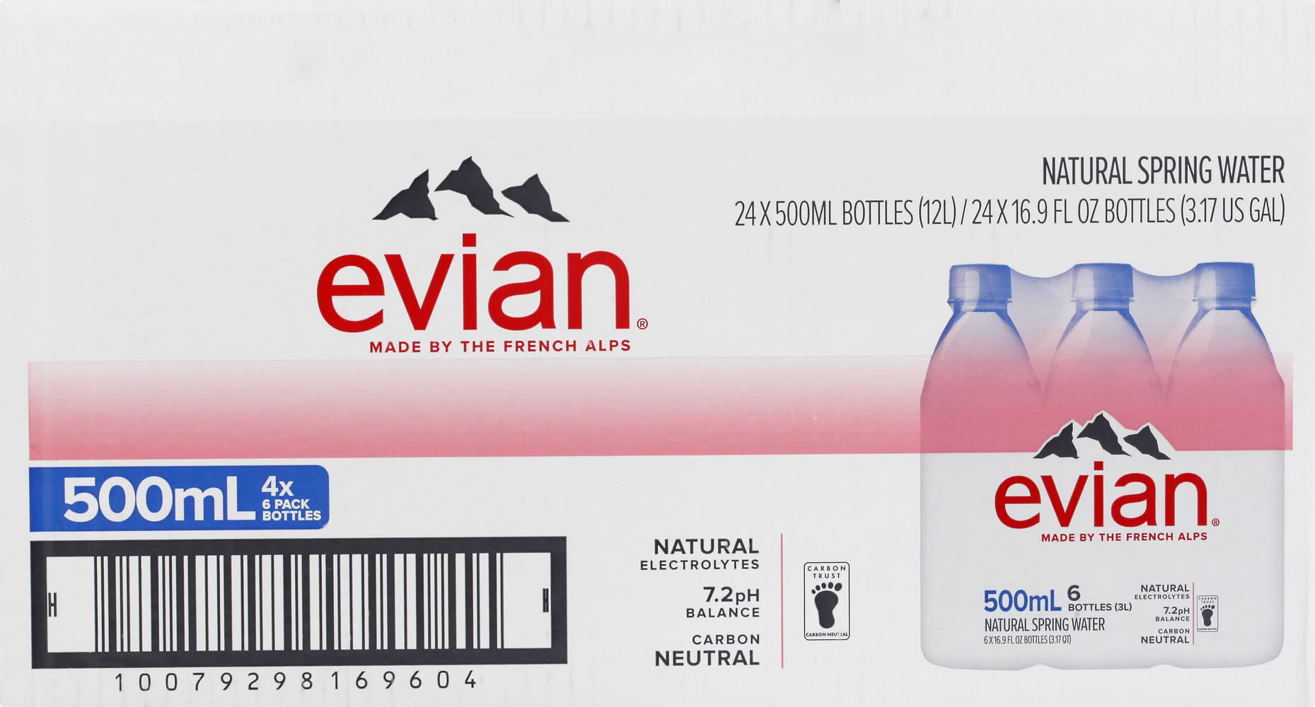 Evian Natural Spring Water (24 x 16.9 fl oz)