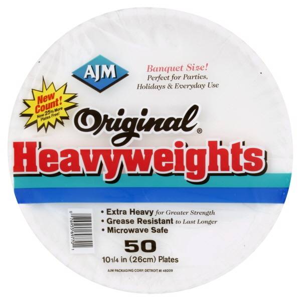 Ajm Original Heavyweights Paper Plates (50 ct)