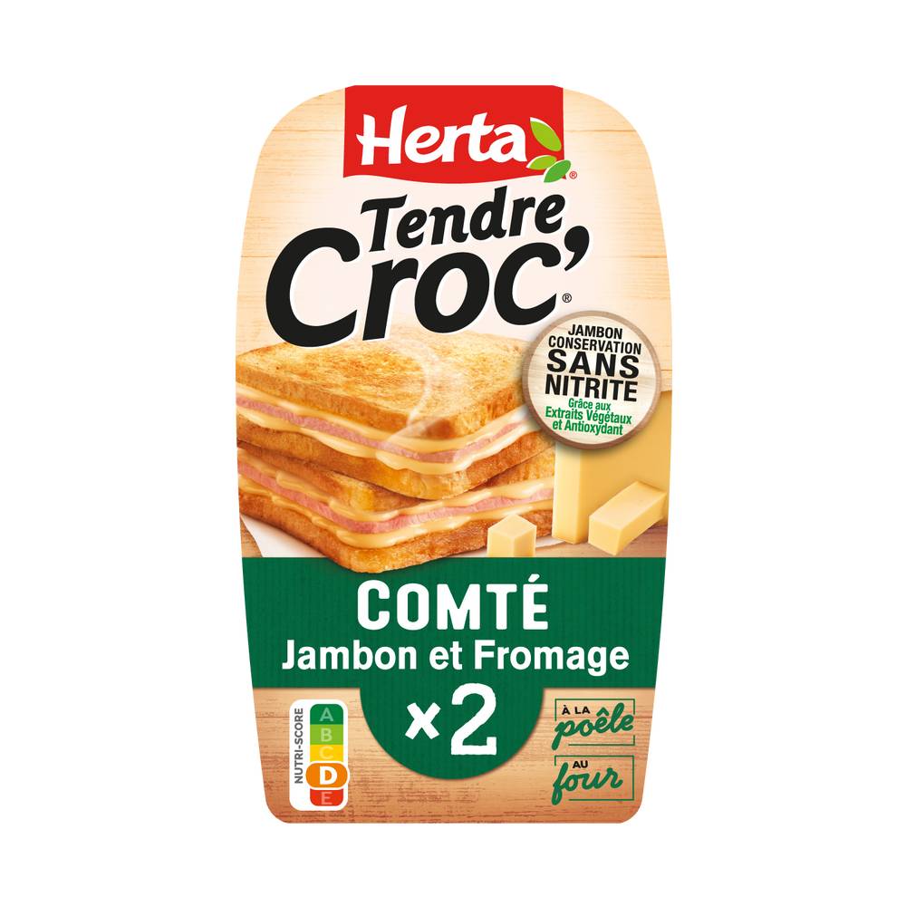 Herta - Croque-monsieur comté & jambon conservation sans nitrite (2 ct)