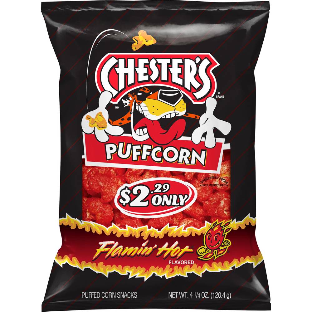 Chester's Puffed Corn Snacks (flamin hot)