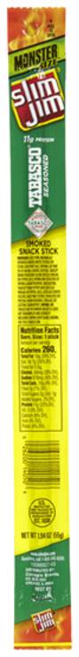 Slim Jim Monster Tabasco Smoked Meat Stick 1.94oz