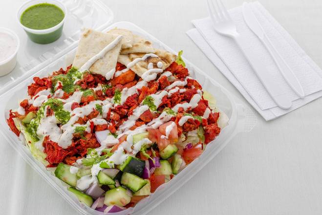 Order Salad with Chicken food online from The Halal Bros. NY store, Bellerose on bringmethat.com