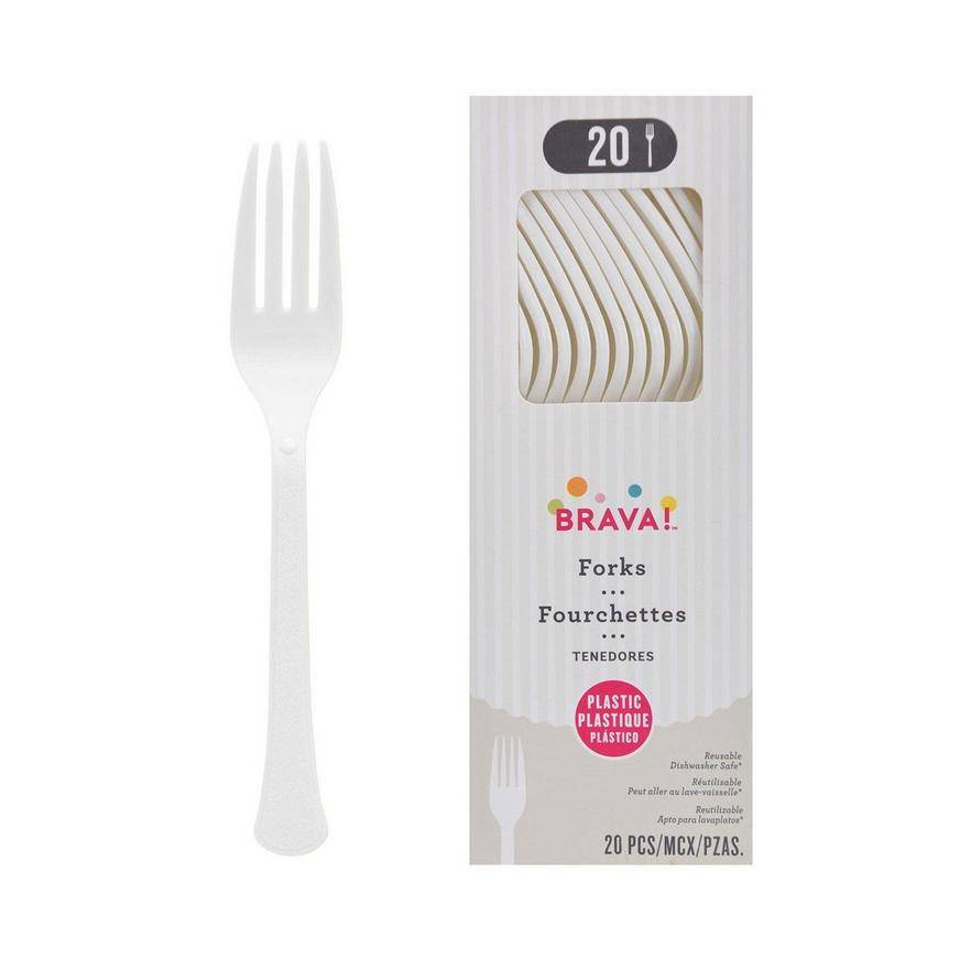 Party City Plastic Forks, White (20 ct)