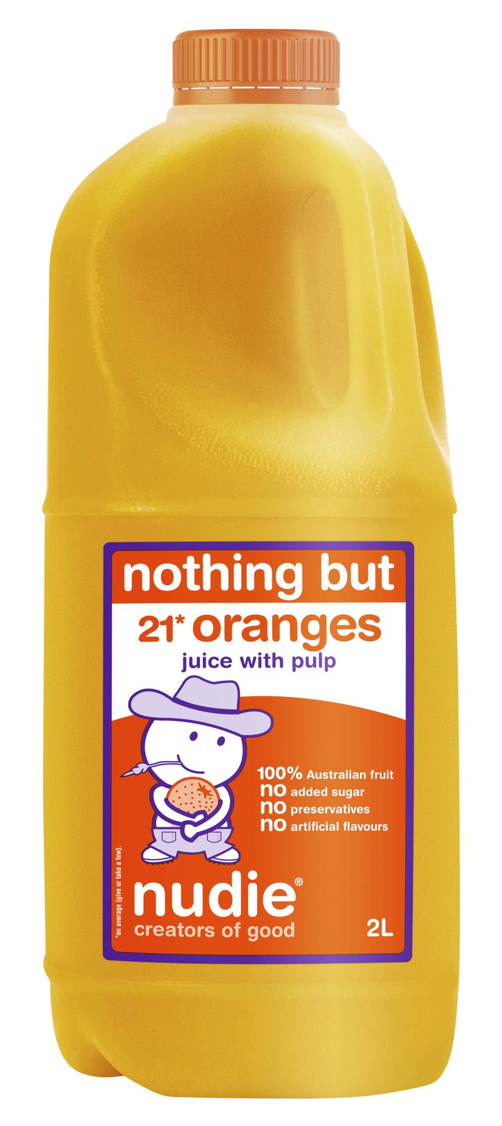 Nudie Nothing But Oranges Juice With Pulp (2L)