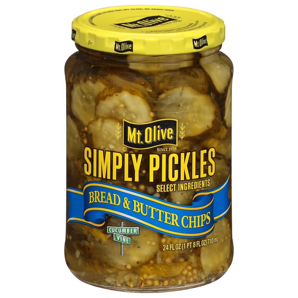 Mt. Olive Bread & Butter Chips Simply Pickles