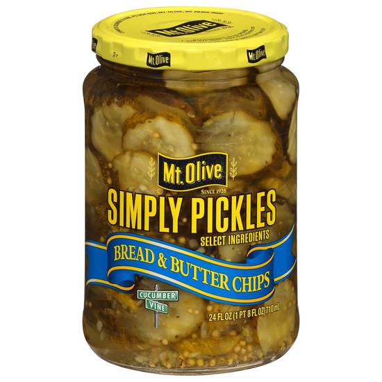 Mt Olive Bread & Butter Chips Simply Pickles