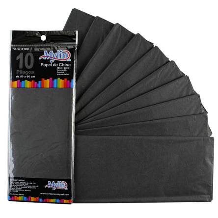 Papel china negro (10 piezas)