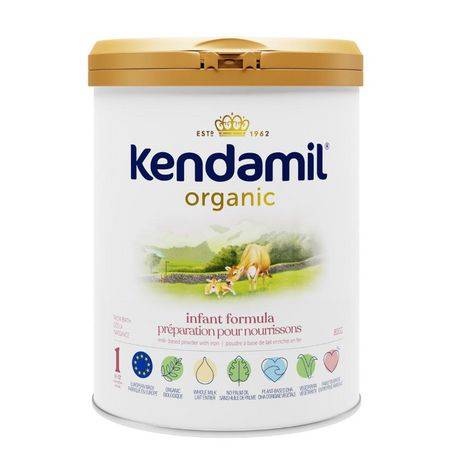 Kendamil Organic Whole Milk Baby Formula Powder, European with HMOs, Prebiotics, No Palm Oil or Soy, with DHA, 800g, 0-12 Months