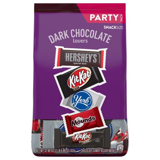 Hershey's Dark Chocolate Lovers Party Back Snack Size Assortment (32.9 oz)
