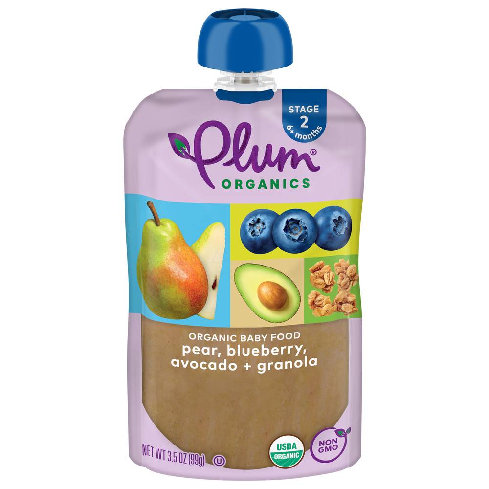 Plum Organics Pear Blueberry Avocado & Granola Stage 2