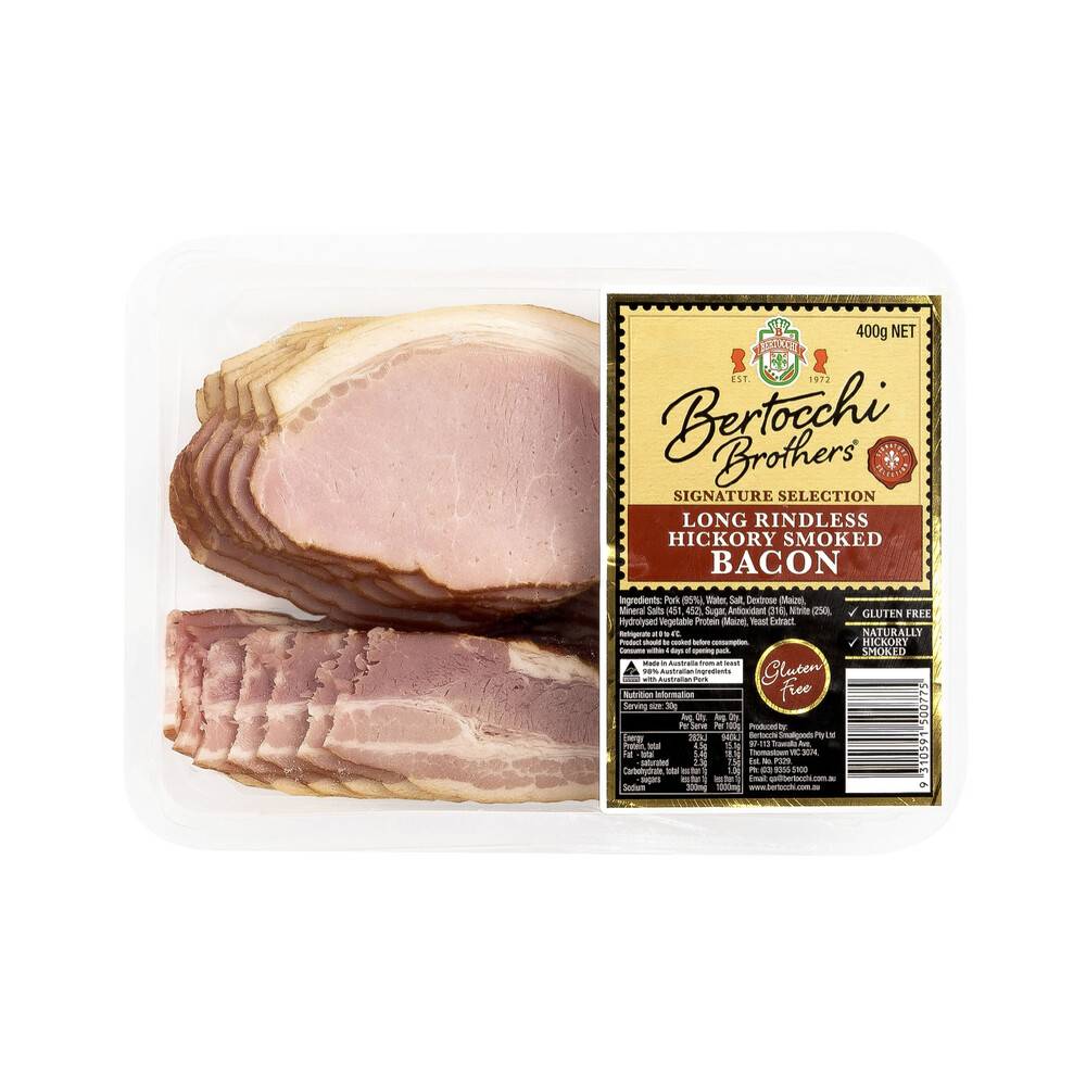 Bertocchi Long Rindless Smoked Bacon (400g)