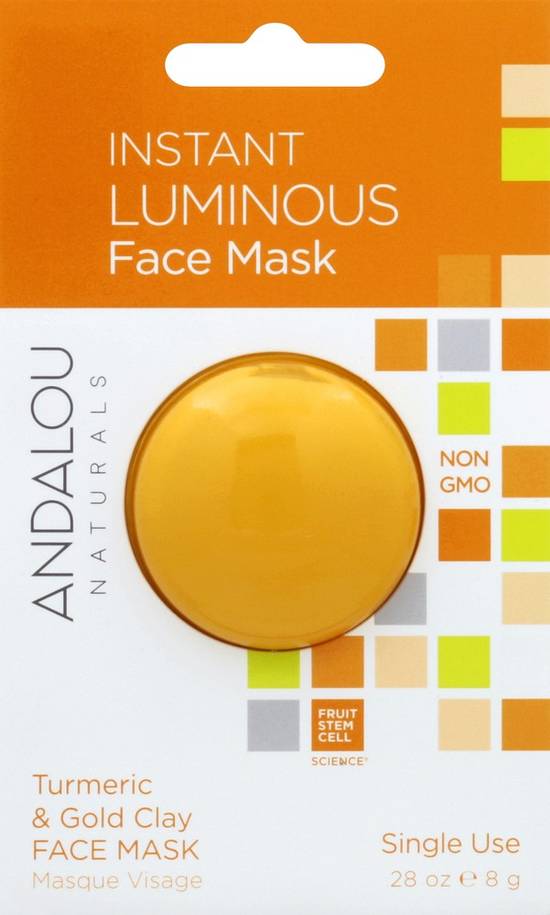 Andalou Naturals Instant Luminous Turmeric & Gold Clay Face Mask (0.3 oz)