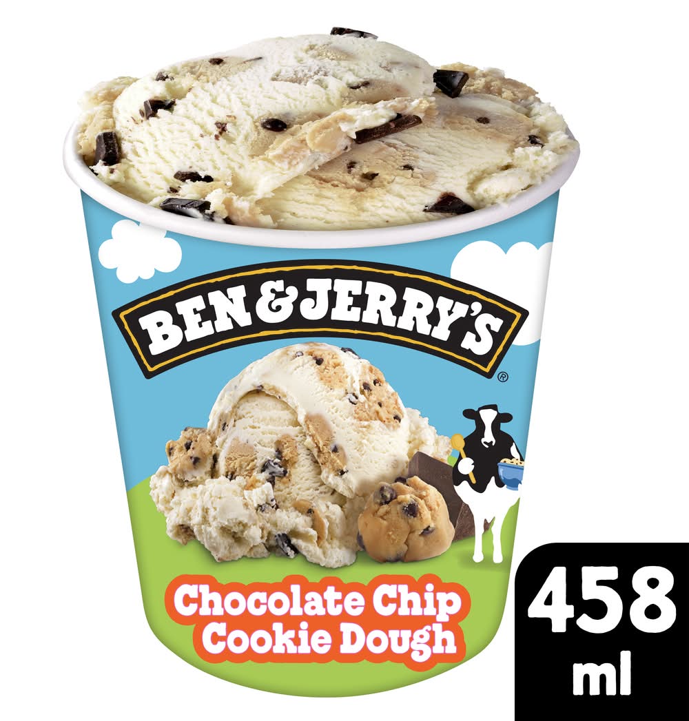 Ben & Jerry's Ice Cream Tub, Chocolate Chip Cookie Dough (458mL)
