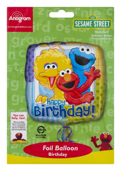 Anagram Foil Balloon Sesame Street Birthday