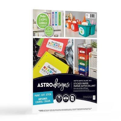 Astrobrights Matte Sticker Paper, White (15 ct)