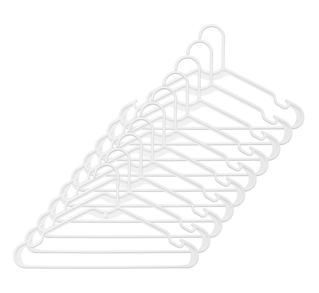 Whitmor Plastic White Hanger 10 Pk