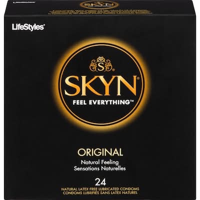 Skyn condoms lubrifiés sans latex originaux à sensation naturelles - natural feeling original latex free lubricated condoms (24 unités)