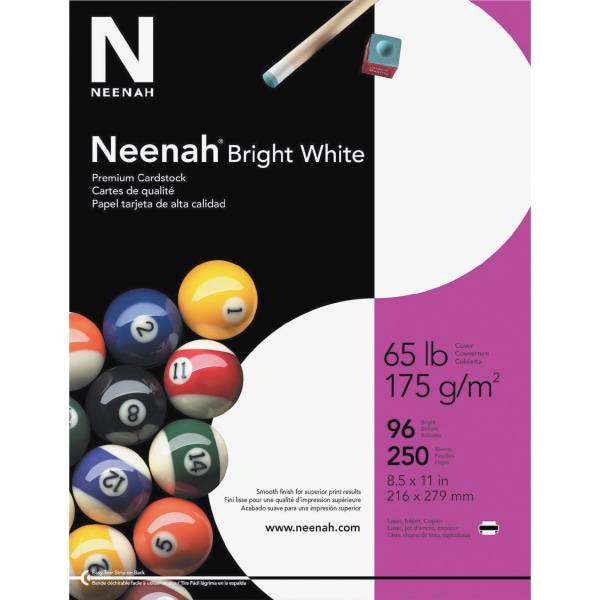Neenah Paper White Letter Size Bright Premium Card Stock Paper