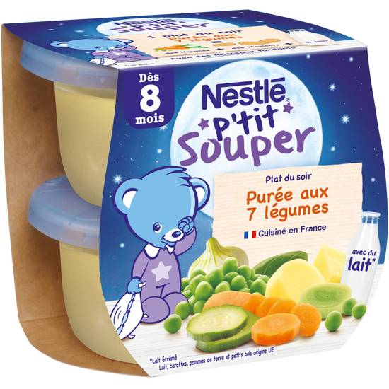 Nestlé - P'tit souper purée du soir 7 Légumes dès 8 mois (2pièces)