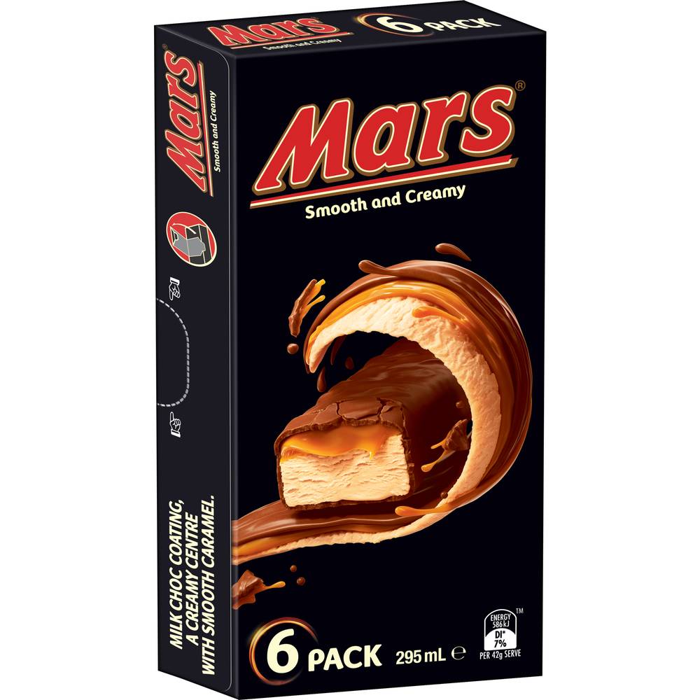 Mars Chocolate Smooth Creamy Ice Bar 6 pack 295ml