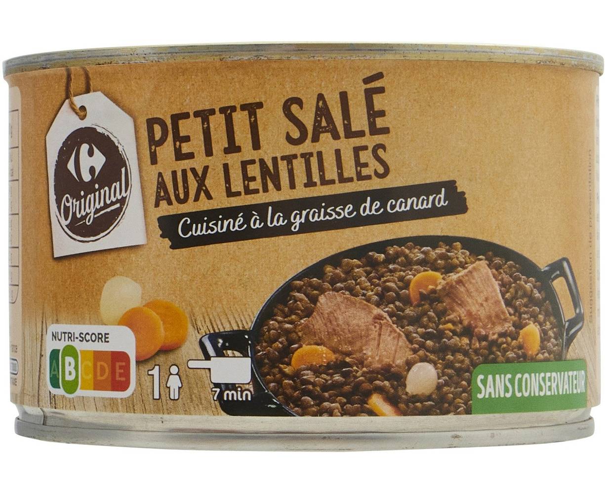 Carrefour Original - Plat cuisiné petit salé aux lentilles (420g)