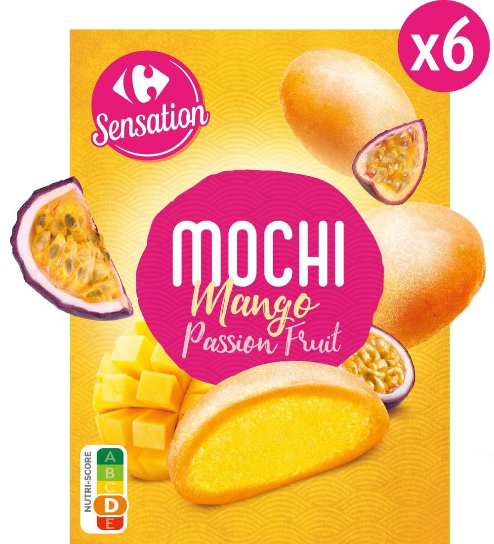 Mochi mangue fruit de la passion CARREFOUR SENSATION - la boite de 6 - 210g