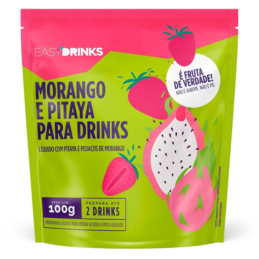 Easy drinks preparado para drink morango e pitaya (100 g)