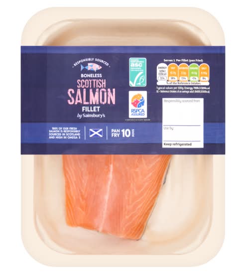 Sainsbury's Boneless Scottish Salmon Fillet (140g)
