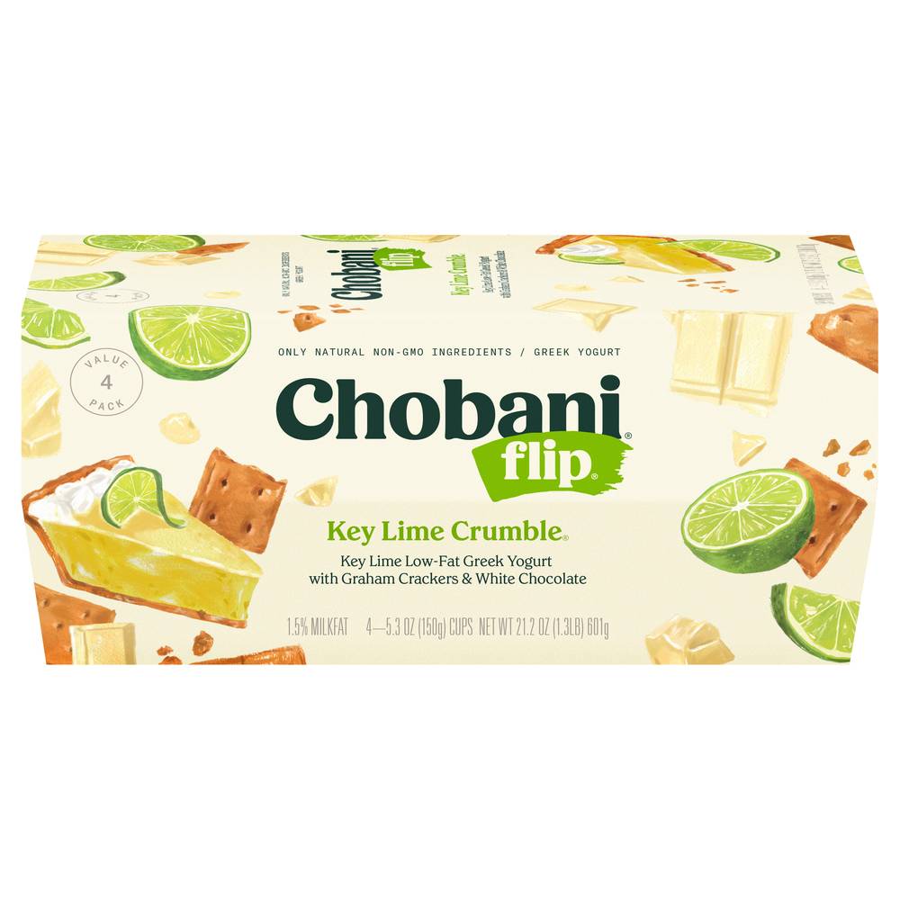 Chobani Flip Greek Yogurt Cups, Key Lime Crumble (21.2 oz, 4 ct)