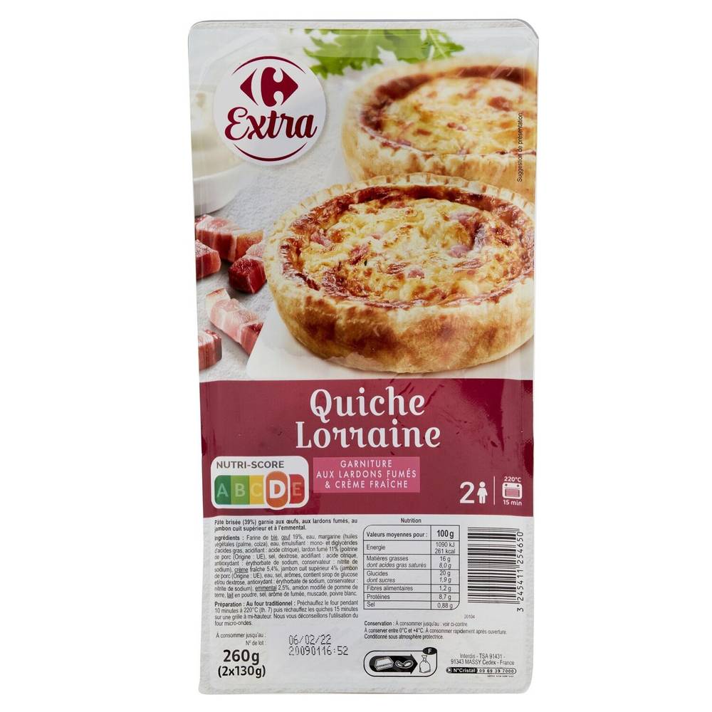 Carrefour Extra - Quiche lorraine (130g)