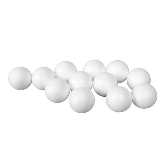 1.3" White Foam Balls, 12Ct. By Ashland