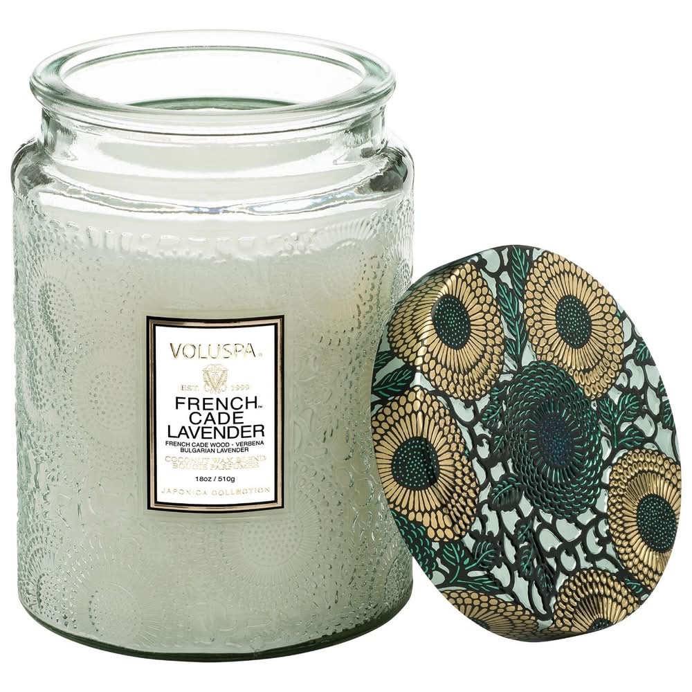 Voluspa French Cade & Lavender Glass Jar Candle 18 oz/ 510 g