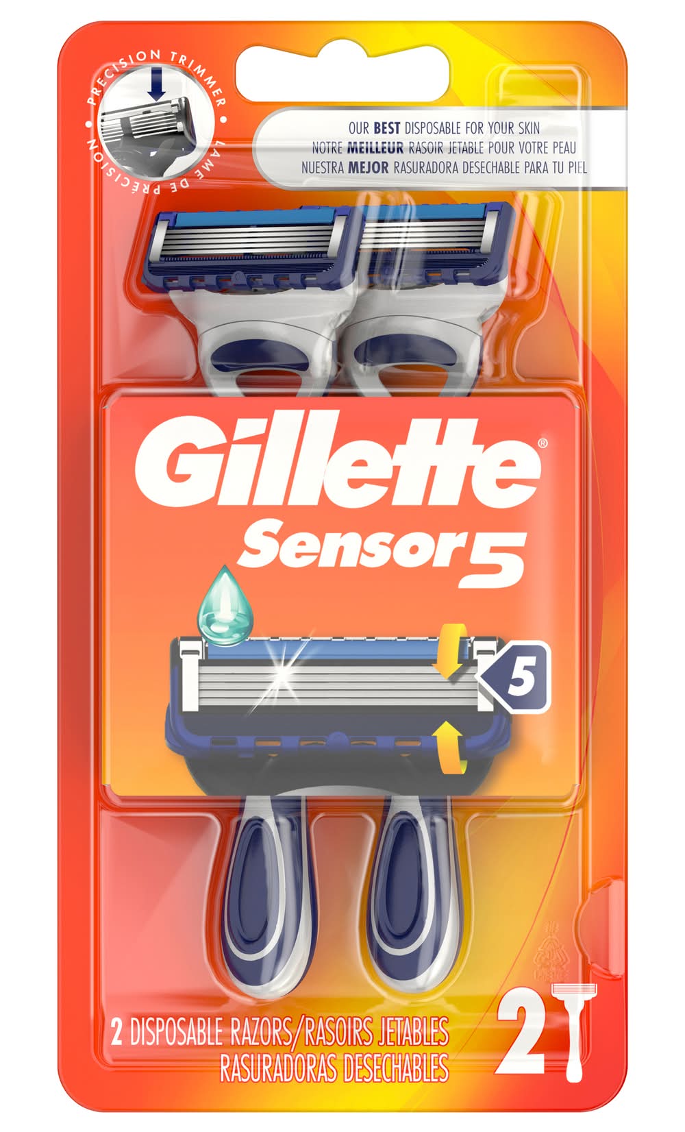 Gillette Sensor 5 Disposable Razors (3.2 oz, 2 ct)